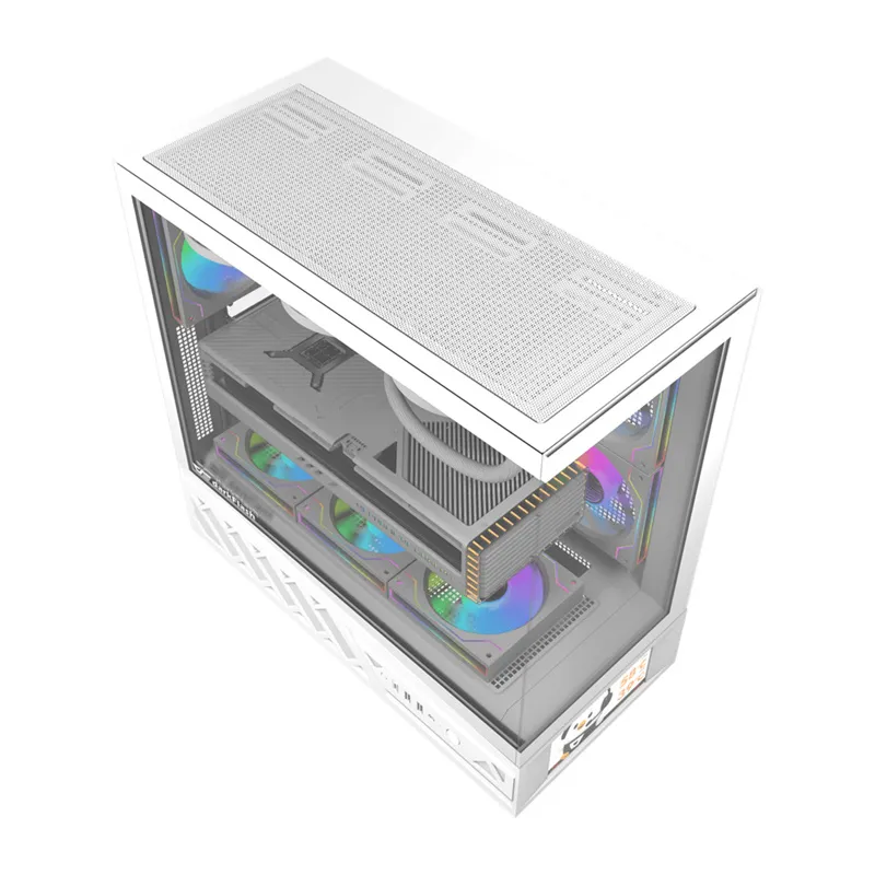 DarkFlash DS950V computer case with display (white) + 6 fans